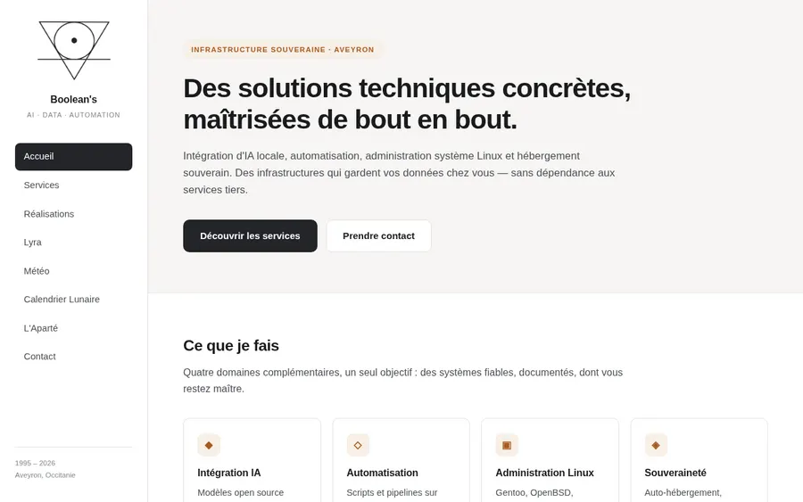 Boolean's Infrastructure